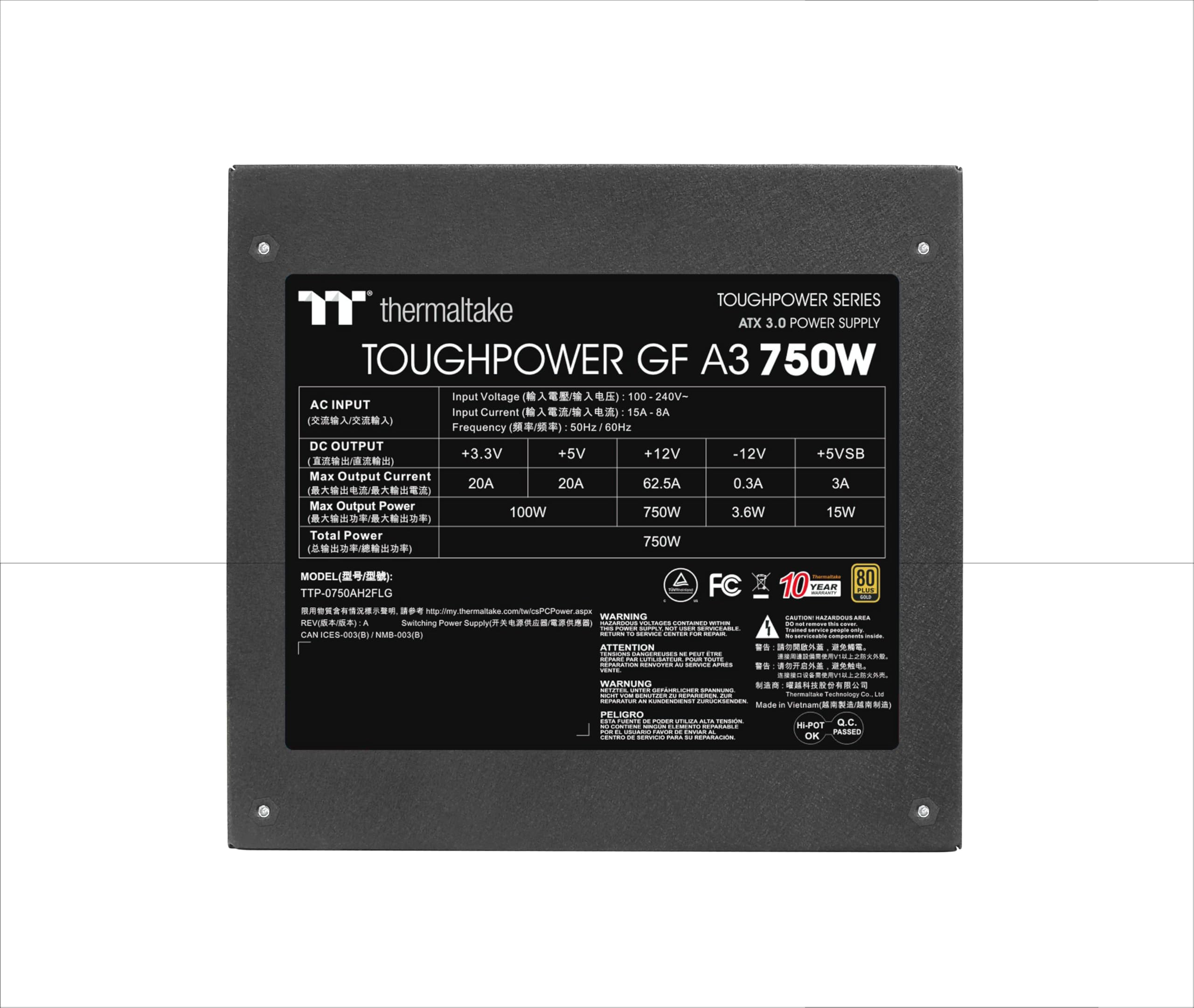 Amazon | Thermaltake Tt GF A3 750W ATX30 PS-TPD-0750FNFAGE-H